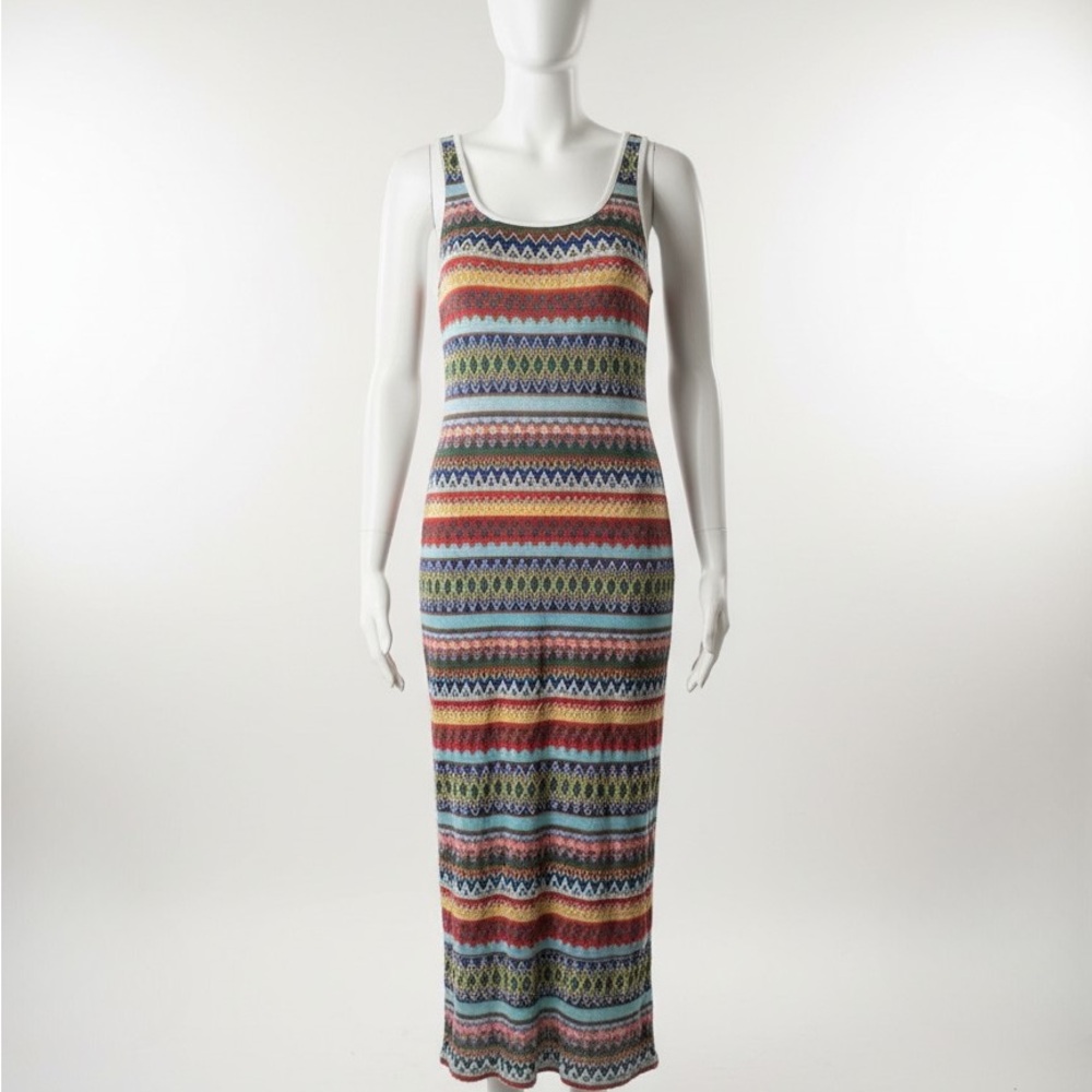 Boho Multicolor Sleeveless Maxi Dress